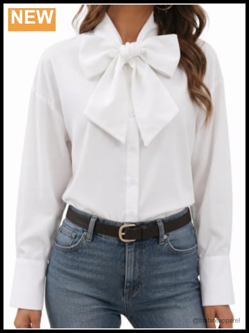 Womens Bow Tie Knot Neck Blouse Long Sleeve Button Down Work Shirt 100%